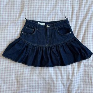 Zara Dark Blue Denim Mini Skirt